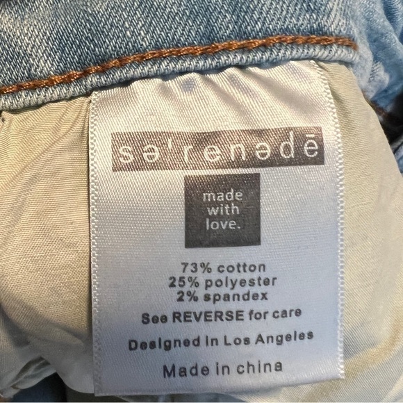 Serenede Skinny Distressed Jeans Black Red Stripe - Picture 5 of 5